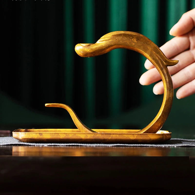 

Zhu Bingren Copper Dragon Tour Incense Burner Home Furnishings, Indoor Incense Decoration, Backflow Incense Burner Crafts