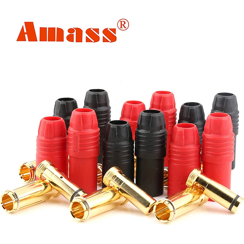 Amass AS150 Male Female Anti Spark Connector Gold Plated Banana Plug Set for Battery ESC Charge Lead