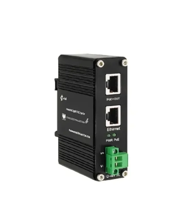 

Mini Gigabit PoE Injector 802.3at 12 ~48VDC Power Input Industrial Gigabit PoE+ Injector PoE Adapter