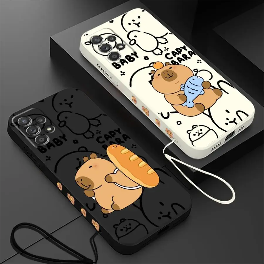 Cute Capybara Case for Samsung Galaxy A33 A12 A52s A15 A14 A54 A11 A55 A53 A13 A32 A22 A23 A34 A25 A24 A42 A21s Cover