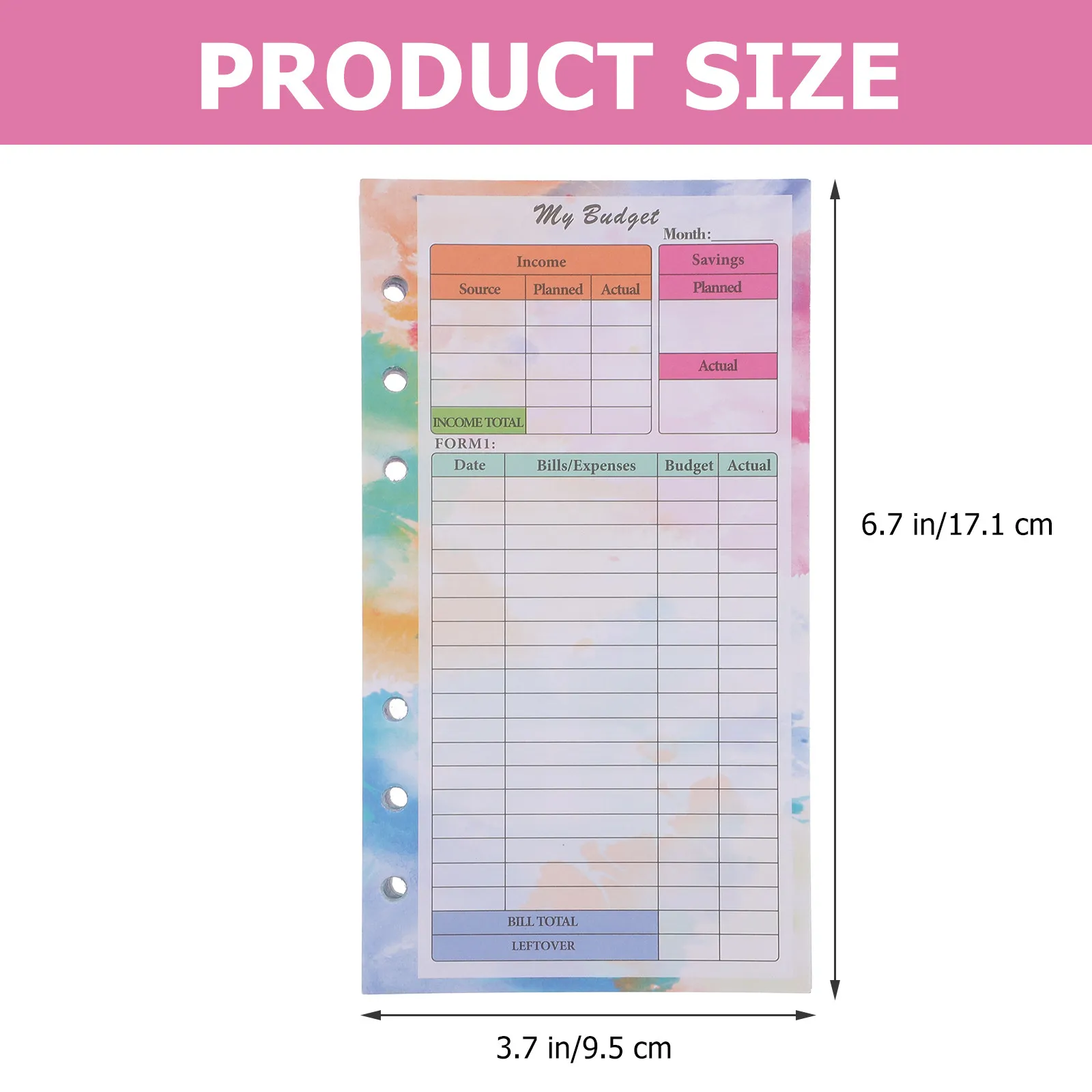 1Set Portable Loose Leaf Notebook Paper For Home Office Organization Business Professional Loose-leaf Budget Binder