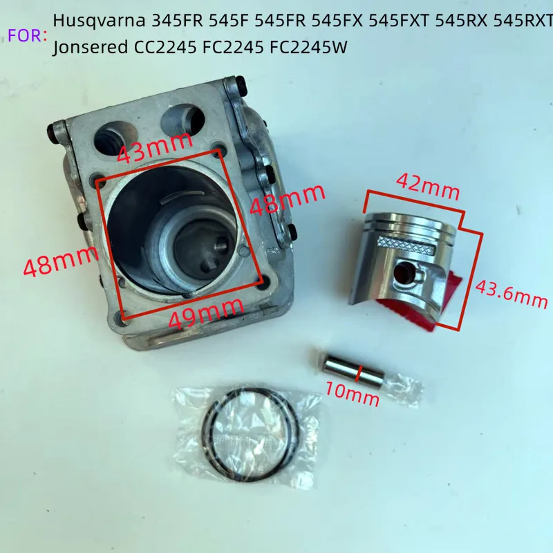 

Cylinder Piston Kit For Husqvarna 345FR 545F 545FR 545FX 545FXT 545RX 545RXT Jonsered CC2245 FC2245 FC2245W Brush Cutter