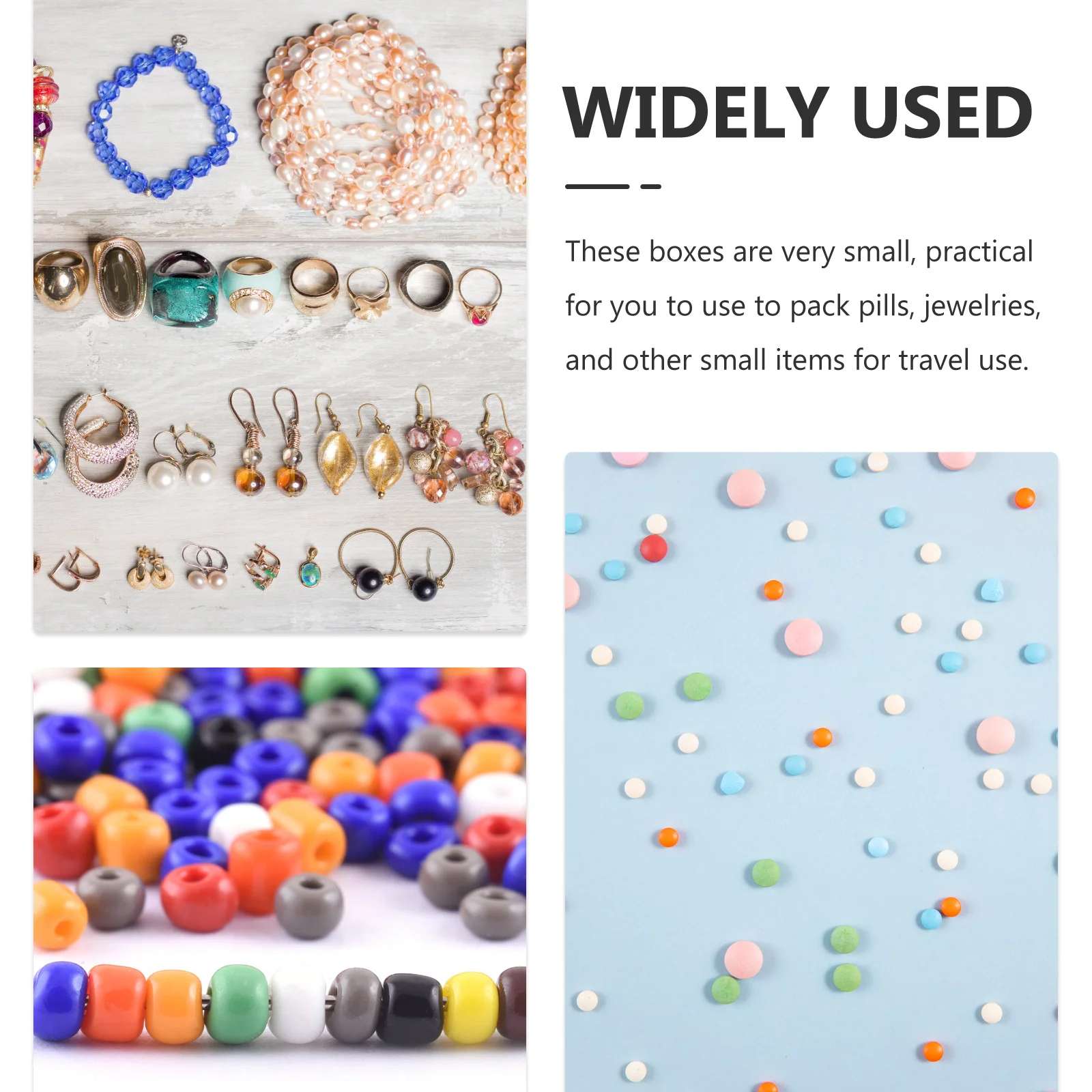 

1Set Bead Storage Box Clear Plastic Small Containers Durable Mini Organizer Case for Jewelry Pills Crafts Clear Plastic Boxes