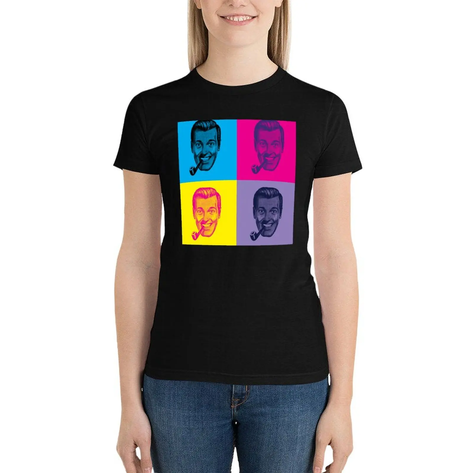 

Bob Dobbs x Warhol T-Shirt graphics cute clothes Aesthetic clothing anime clothes workout t shirts for Women