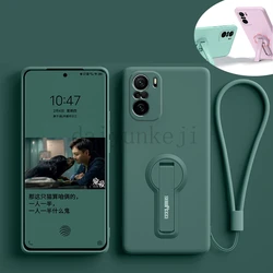 Phone Case for Mi Xiaomi 11i Xiaomi11i Case Liquid Silicone Soft Back Cover Protective Holder Bracket With Screen Protector Film