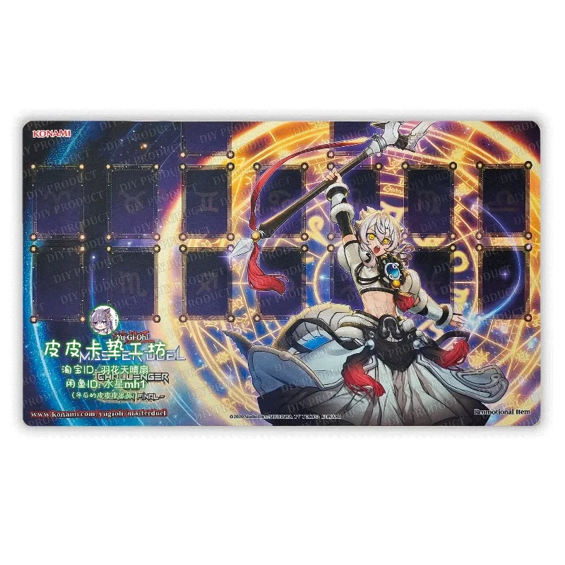

Yu-Gi-Oh! 600x350mm Dracotail Lukias Ketu Dracotail Diy Trading Card Playmat MD Winter Challenge Prize Rubber Board Game Mat Toy