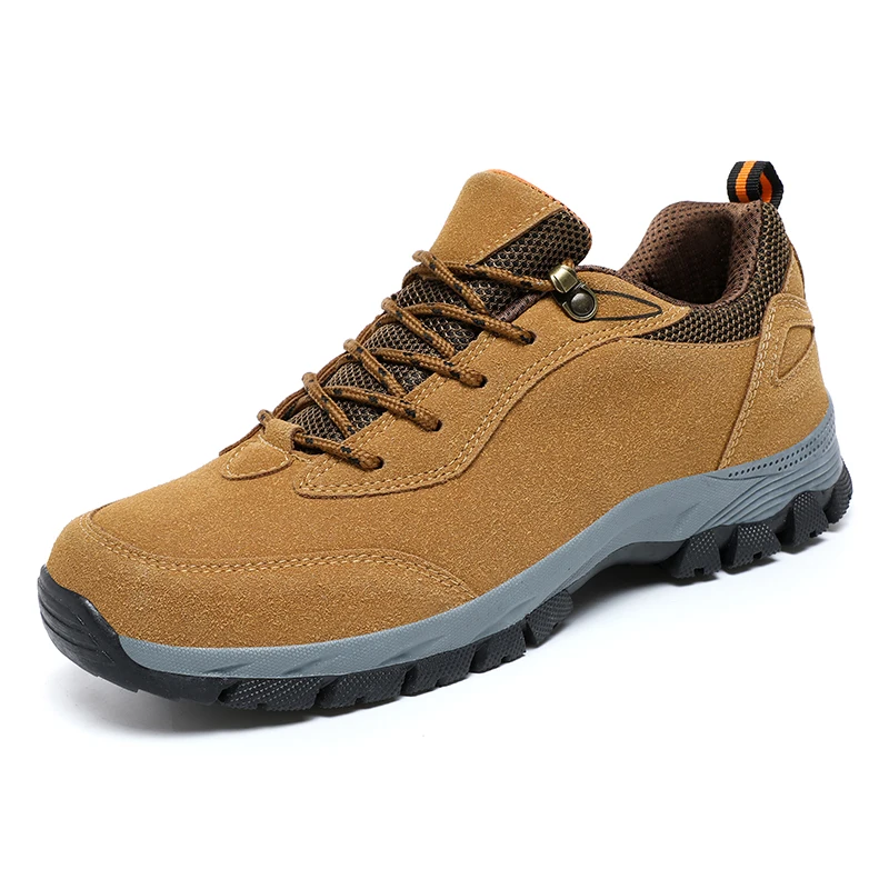 HIKEUP-zapatos de senderismo de malla para hombre, zapatillas de deporte transpirables, duraderas, usables, para escalada de montaña, trotar al aire