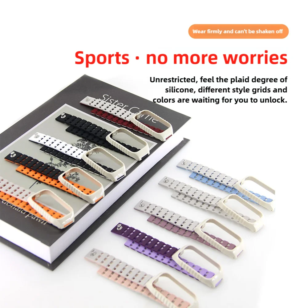 Cinturino sportivo magnetico in silicone per Redmi Band 2 con fori per l'aria traspiranti Cinturino per orologio intelligente morbido e durevole a sgancio rapido Uomo Donna