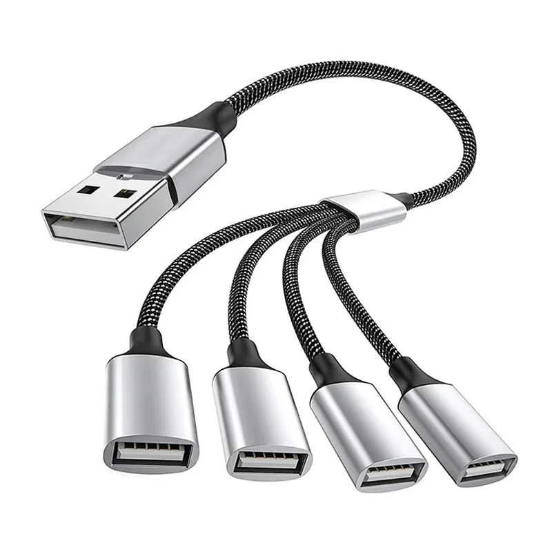 Multi USB Hub Extensions 4 Port Type C Hub USB Splitter High Speed Data Transmission Charger Adapter For Laptop Computer Macbook