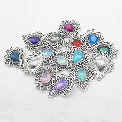 10Pcs 34*26MM Retro Resin Shield Alloy Accessories Diy Wedding Clothing Hair jewelry Decorative Accessories