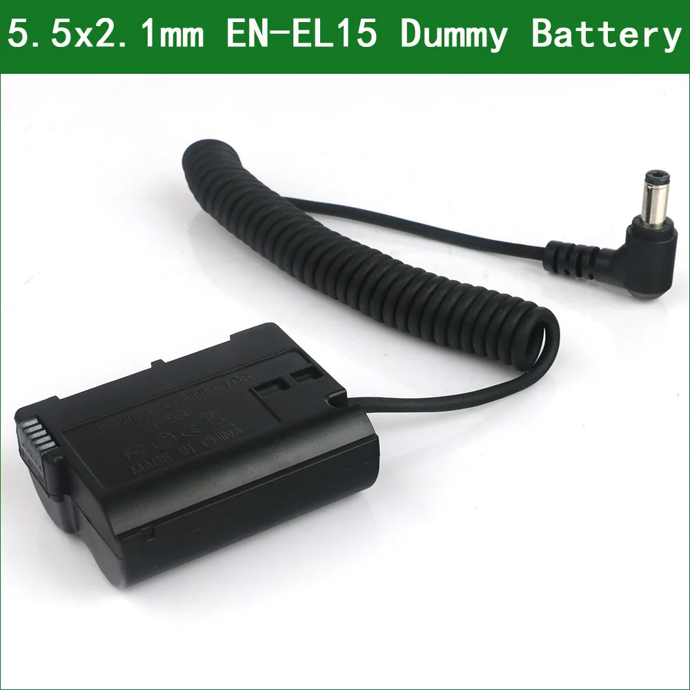 EP-5B DC Coupler EN-EL15 Dummy Battery 5.5x2.1mm Cable for Nikon DSLR Cameras D500 D750 D780 D610 D600 D810 D850 D7000 D7200