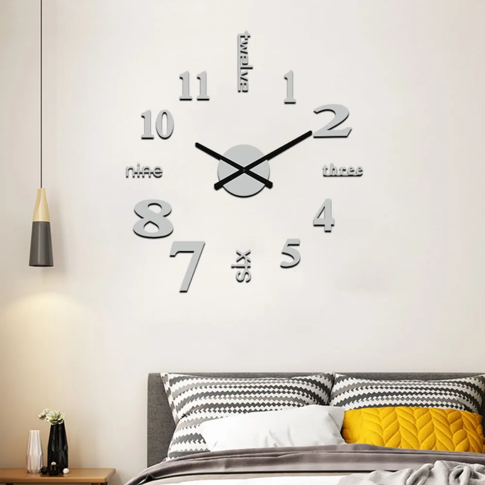 Creative Frameless Wall Clock Wall Mechanism DIY Digital Wall Clock Wall Decoration Night light Arrows Decal Home Decoration