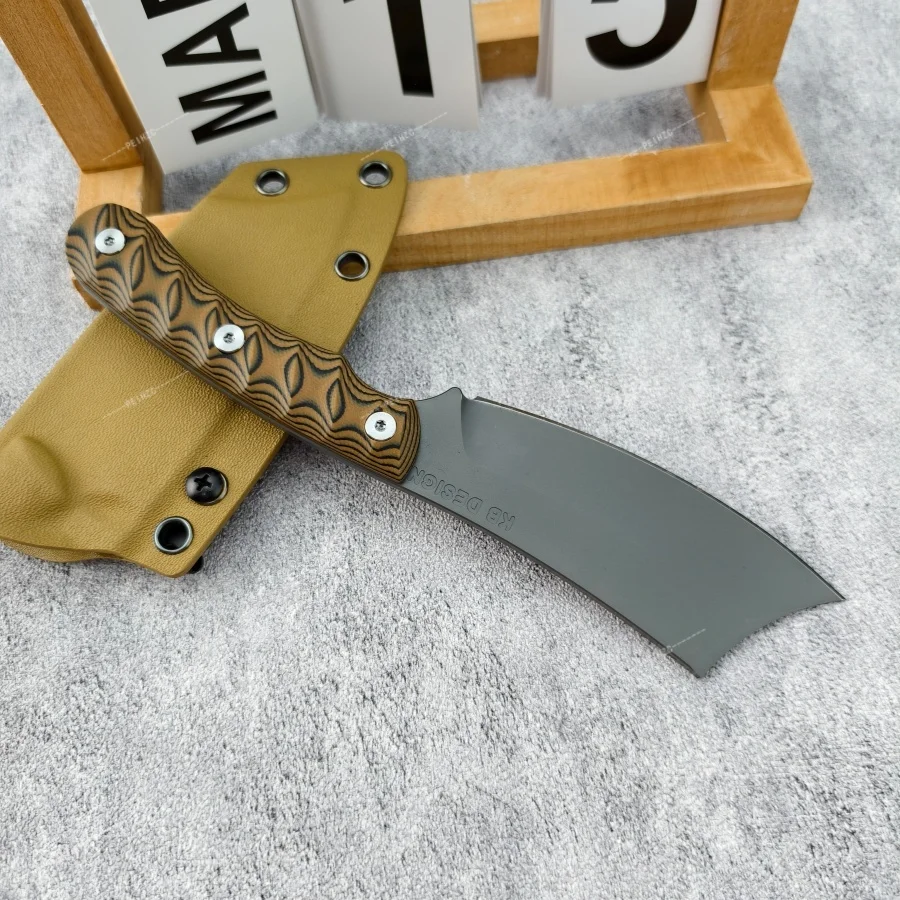 

RMJ Stainless Steel Fixed Blade Knife 8Cr13Mov Blade G10 Handle Outdoor Camping Daily Emergency Carrying Practical Cutting Knife
