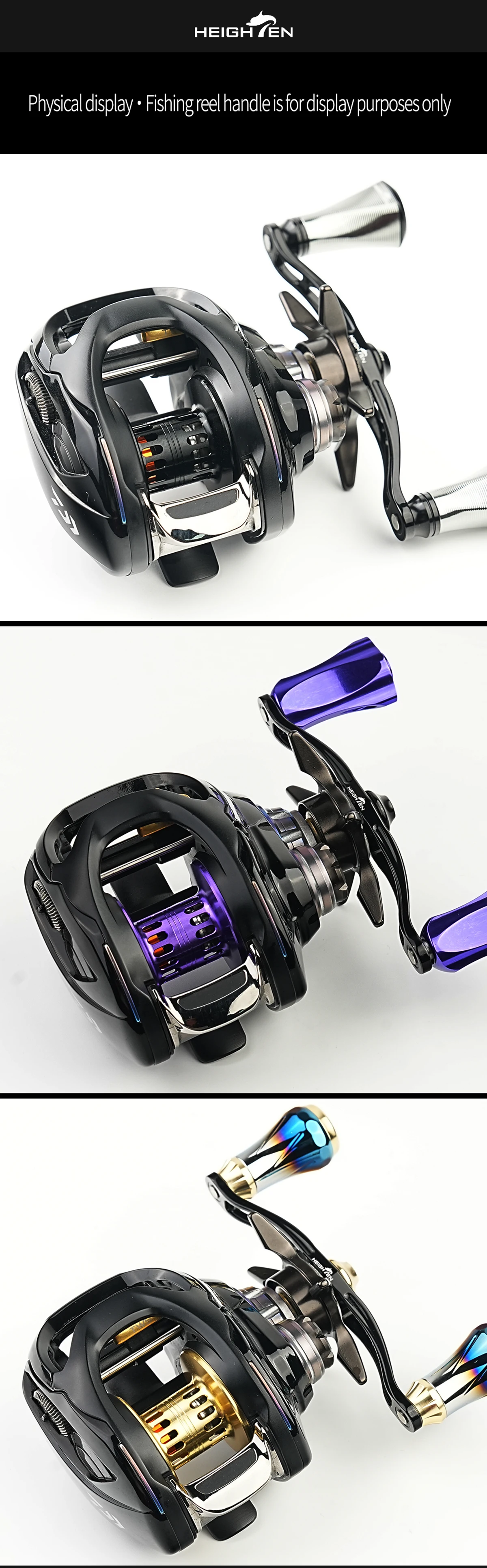 HEIGHTEN 1000D Zweistufige Bremse, Tiefes Spulendesign, Luftfahrt-Aluminium-Material, Passend für DAIWA Baitcaster, Köderangeln – Detail 8