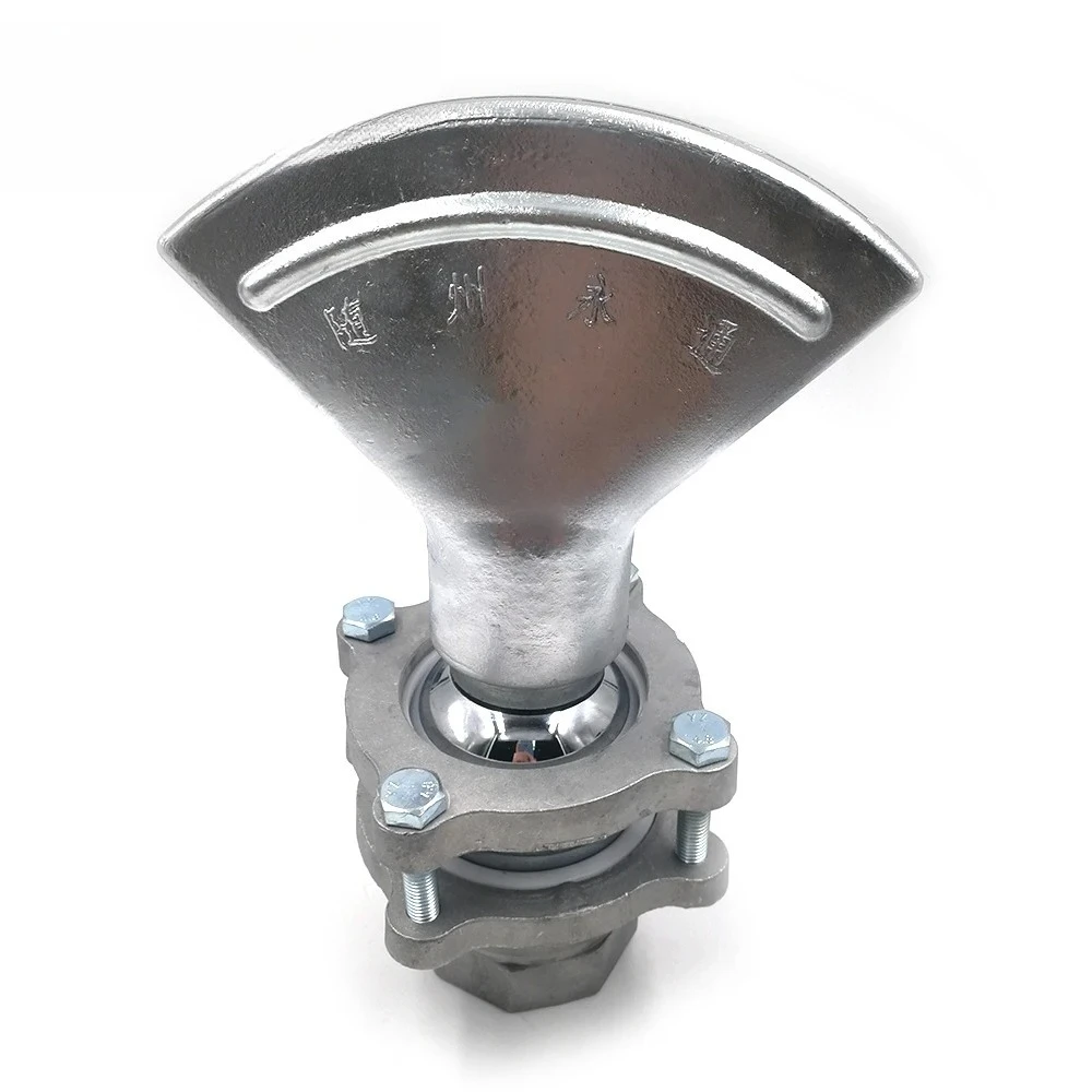 Water Truck Duckbill Sprinkler Nozzle with Base, Adjustable Universal Base, Wide-Style, Flat Fan-Shaped, Sanitation, 2 Inch DN50