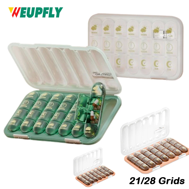 1PCS Weekly Pill Organizer 3/4 Times a Day, Large Pill Box, 7 Day Medicine Organizer, Pill Case for Vitamin/Fish Oil/Supplements