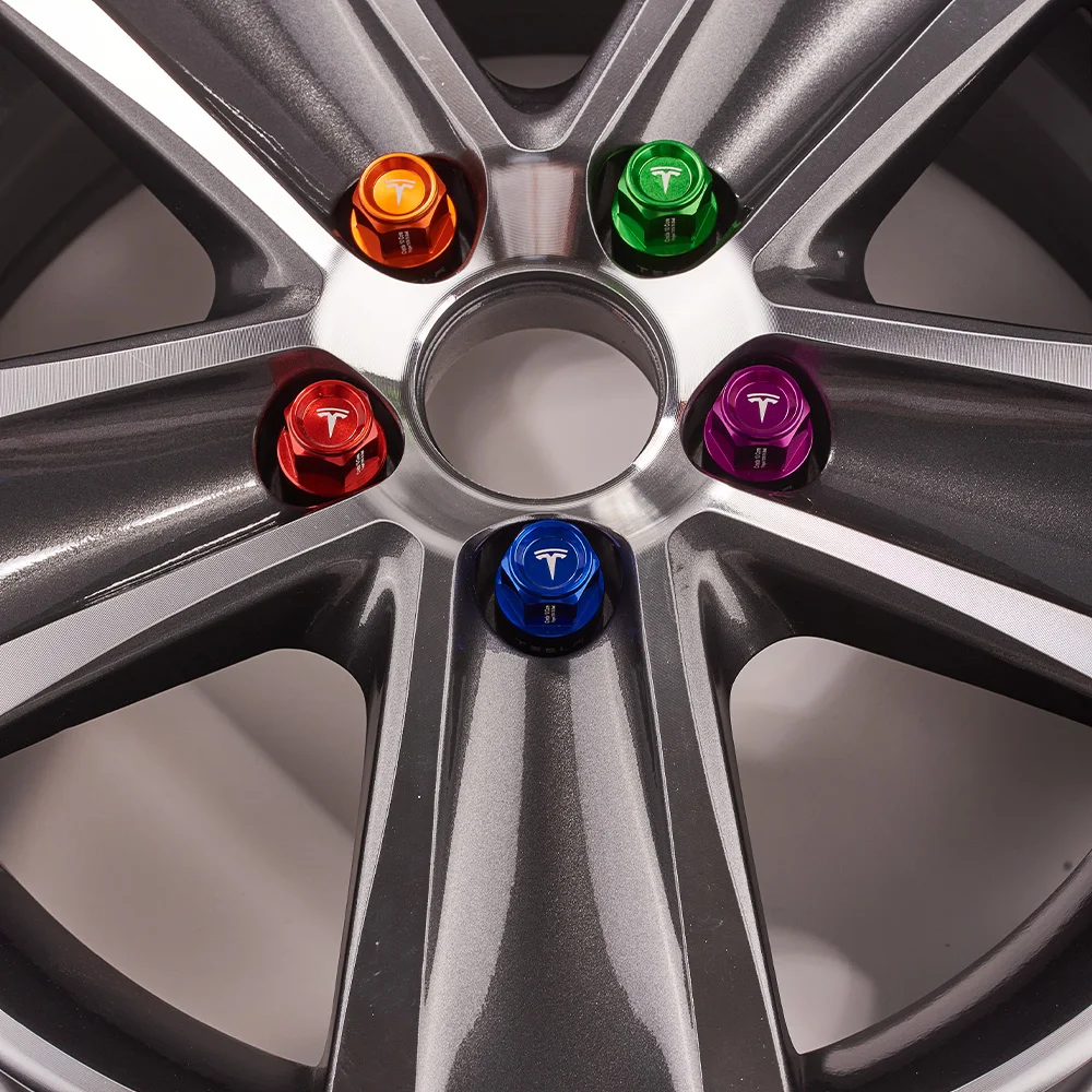 Car Accessories Forged Nuts For Tesla Model 3 Y With Special Hubcap Sleeve Tyre Studs Exterior Parts