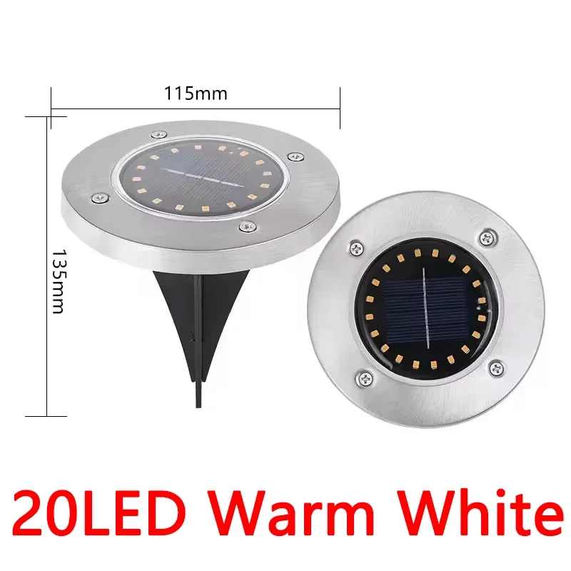 ESMARTER Solarleuchten für den Außenbereich, Scheiben-Untergrundlampe, Strahler, vergrabene Solarleuchte für Zuhause, Garten, Rasen, Hof, Dekoration 6