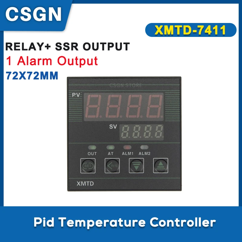 

XMTD-7411 Pid Temperature Controller 72mm 220VAC Relay+SSR Output 1 Alarm Output Temperature Controller XMTD 7411