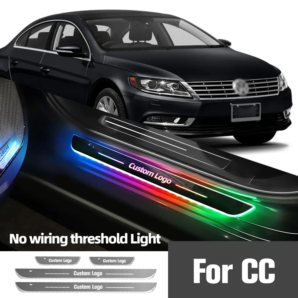 

For Volkswagen VW CC 2010-2016 2013 2014 2015 Car Door Sill Light Customized Logo LED Welcome Threshold Pedal Lamp Accessories