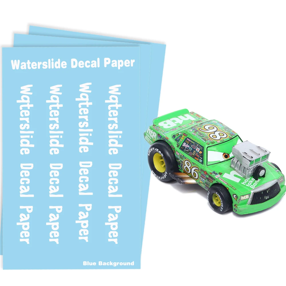 2023 New Blue Backing Paper Printable Transfer Stickers Sheets A4 Clear Laser Water Slide Decal Paper For Laserjet