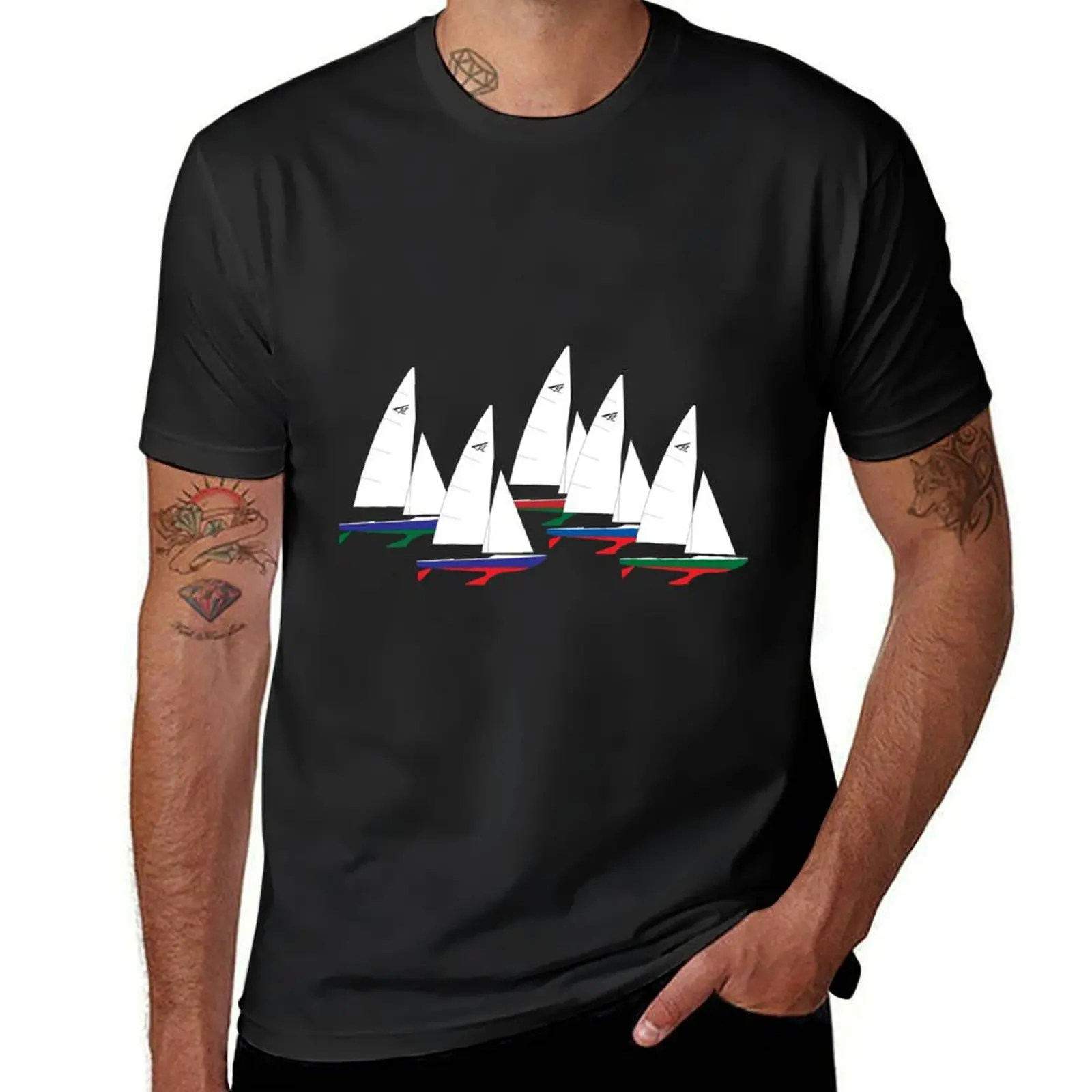 Flying Fifteen Sailboats Racing T-Shirt summer clothes tops sports fans designer t shirt men