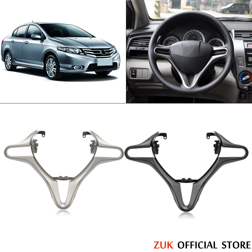 ZUK Car Steering Wheel Trim Cover For Honda Fit/Jazz For City 2009-2014 Steering Wheel Decorative Strip Cover Decorative Trim