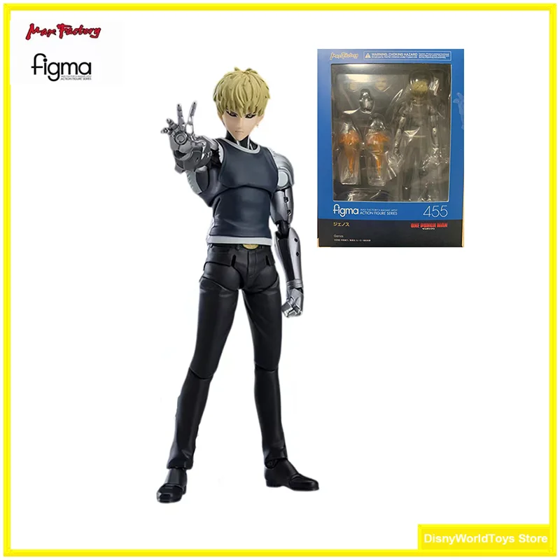 100% original figma 455 one-punch man genos em estoque anime ação coleção figuras modelo brinquedos