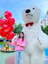 2.6M Polar Bear Inflatable Costume Street Funny Polar Bear Mascot Costume Party Cosplay Giant Inflated Mascot Costumes