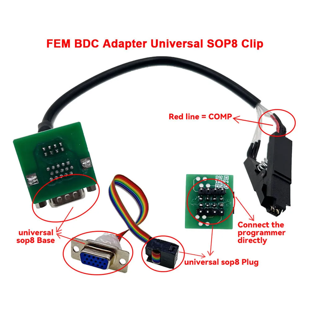 FEM BDC Adapter Universal SOP8 Clip For Xhorse Key Tool Plus VVDI PROG CGDI ACDP Key Programmer For BMW X1 X3 X5 X6 X7 3 Series view 6