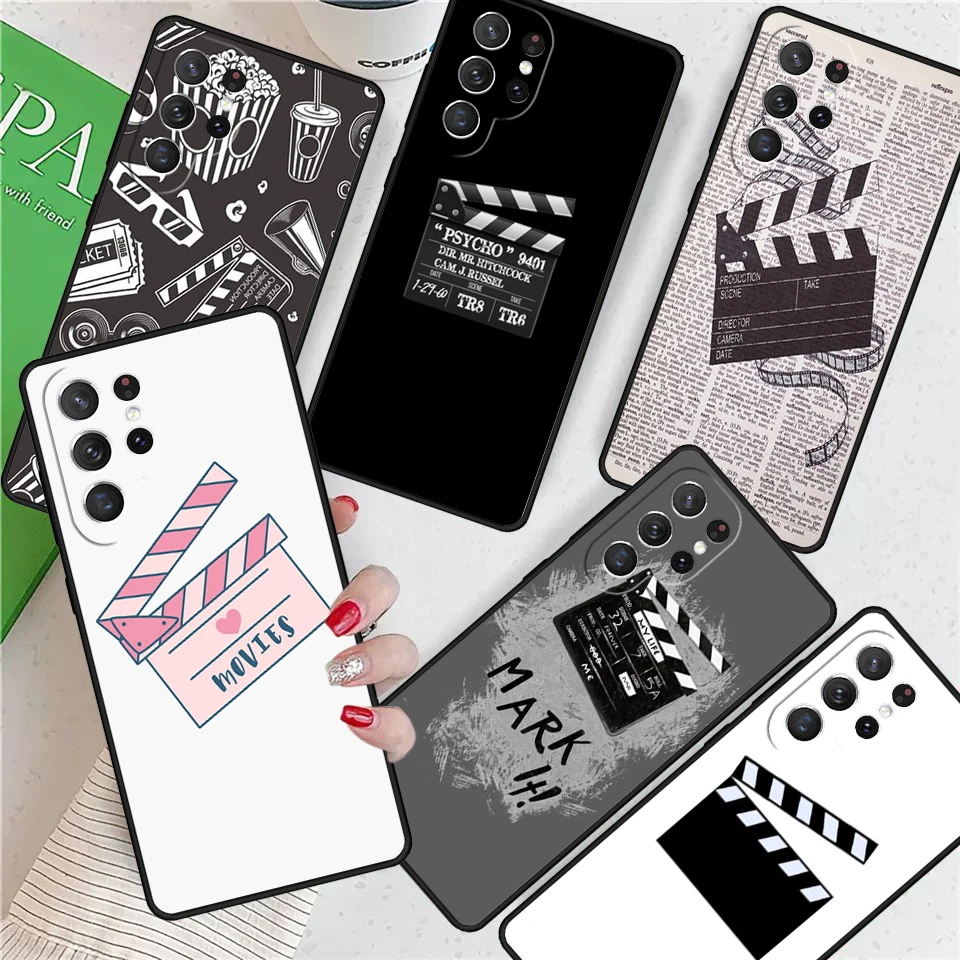 Film Movie Clapperboard Clapper Board For Samsung Galaxy S24 Ultra S21 S22 S8 S9 S10E Note 10 20 Plus FE S23 Phone case Cover