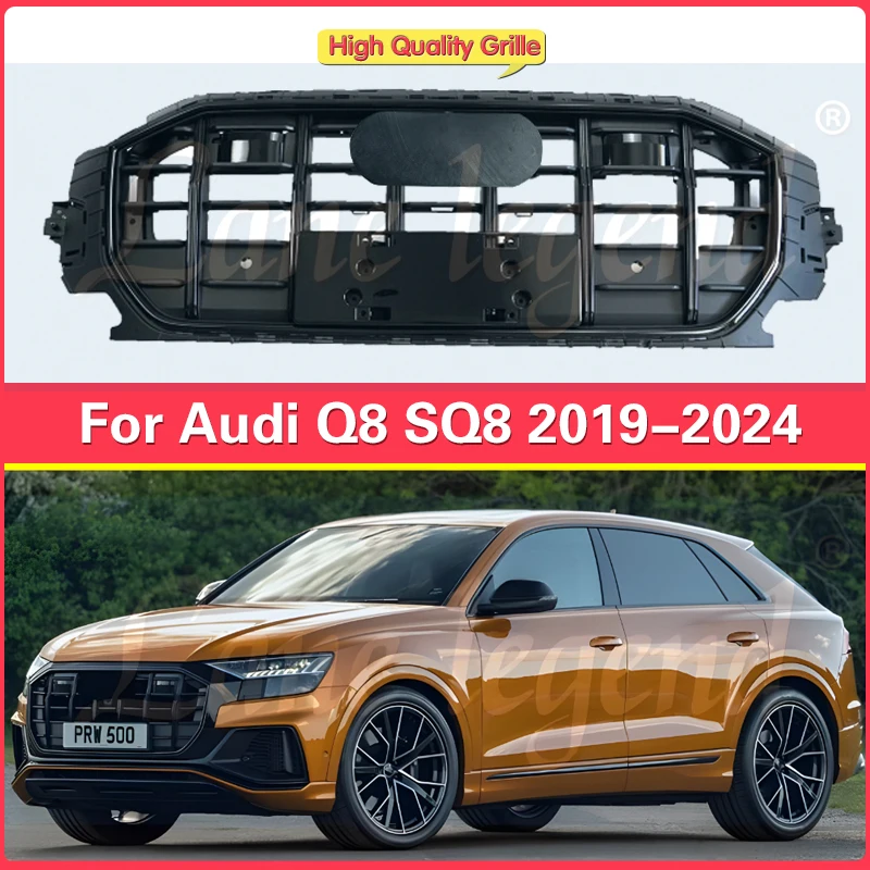 Perfect Match Front Hood Bumper Grille For Audi Q8 2019-2024 Modification RSQ8 Bumpers Body Kit Car Accessories Guard