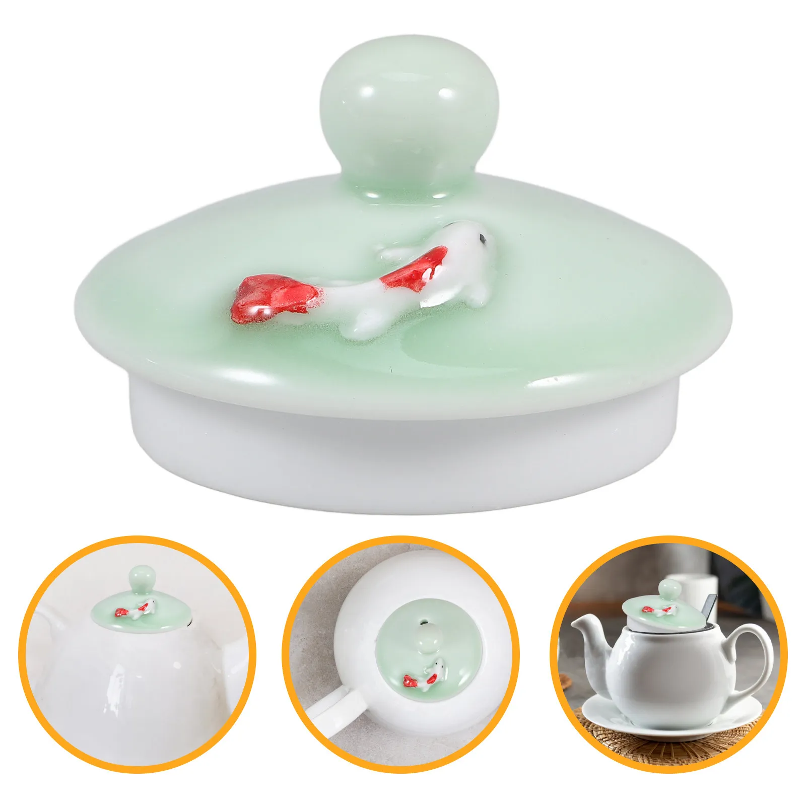 Replacement Lid for Teapot Ceramic Tea Pot Cover Vintage Style Precise Craftsmanship Teapot Spare Parts Tea Kettle Accessories
