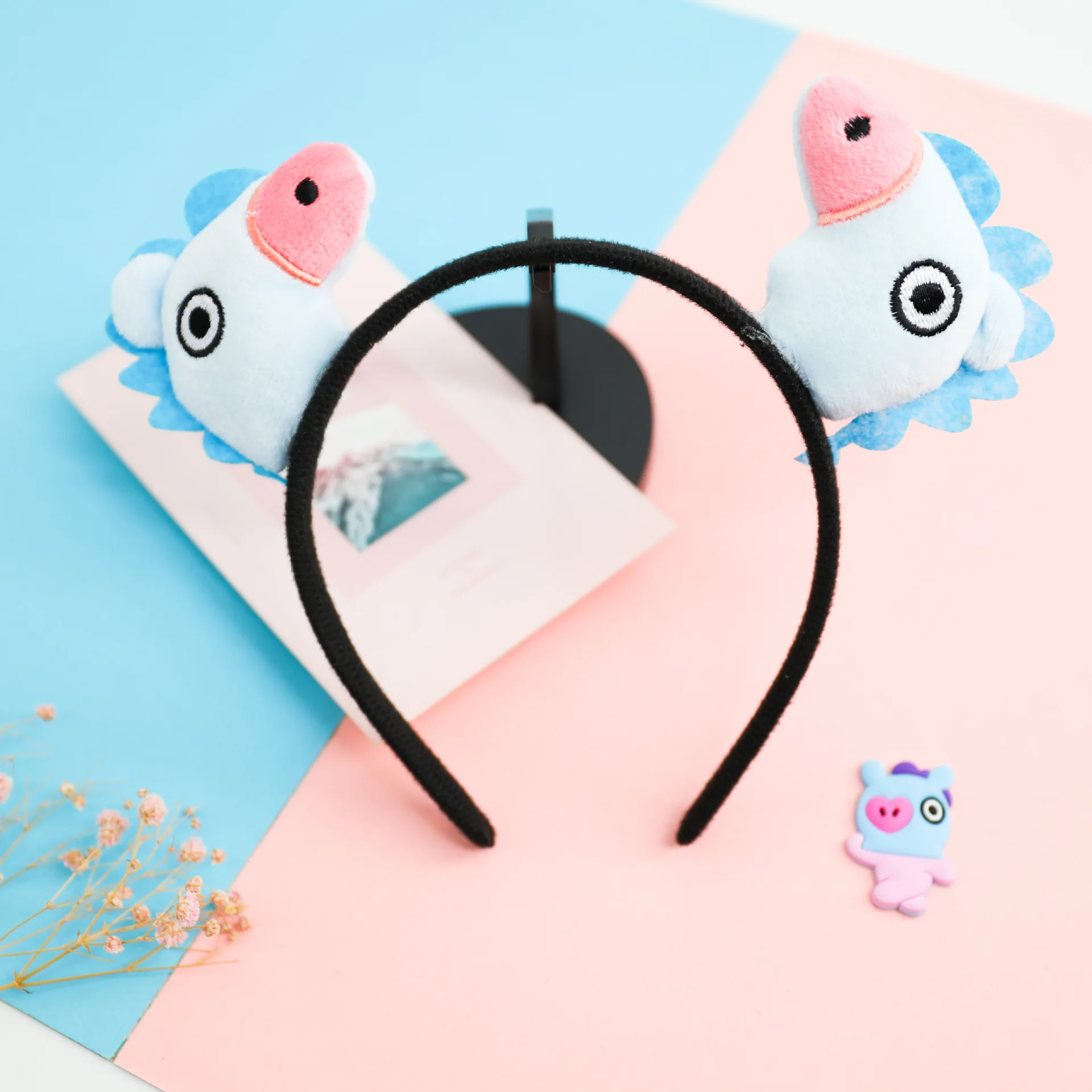 Kawaii BT21 Cute Baby Series Hair Hoop Cute Cartoon Plush Face Wash Hair Accessories Girls Head Hoop Birthday Gift