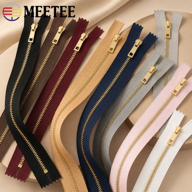 5/10Pcs 15-30cm 3# Metal Zippers Closed End Non Separating Coat Bag Pocket Purse Sewing Repair DIY Garment Closure Accessory Kit