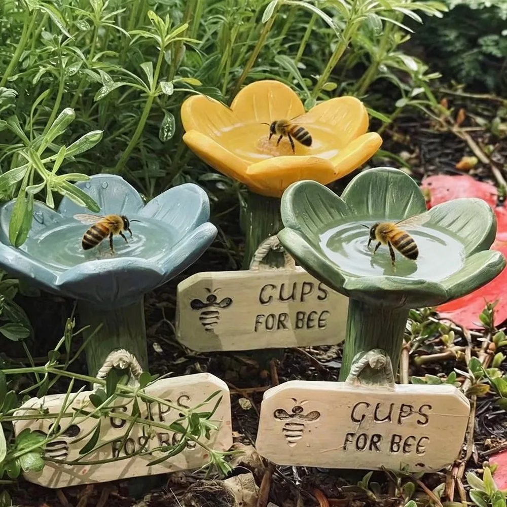 

Поилка для пчел в форме цветка, красочная станция для поения пчел, для утоления жажды опылителей, украшение для сада на открытом воздухе
