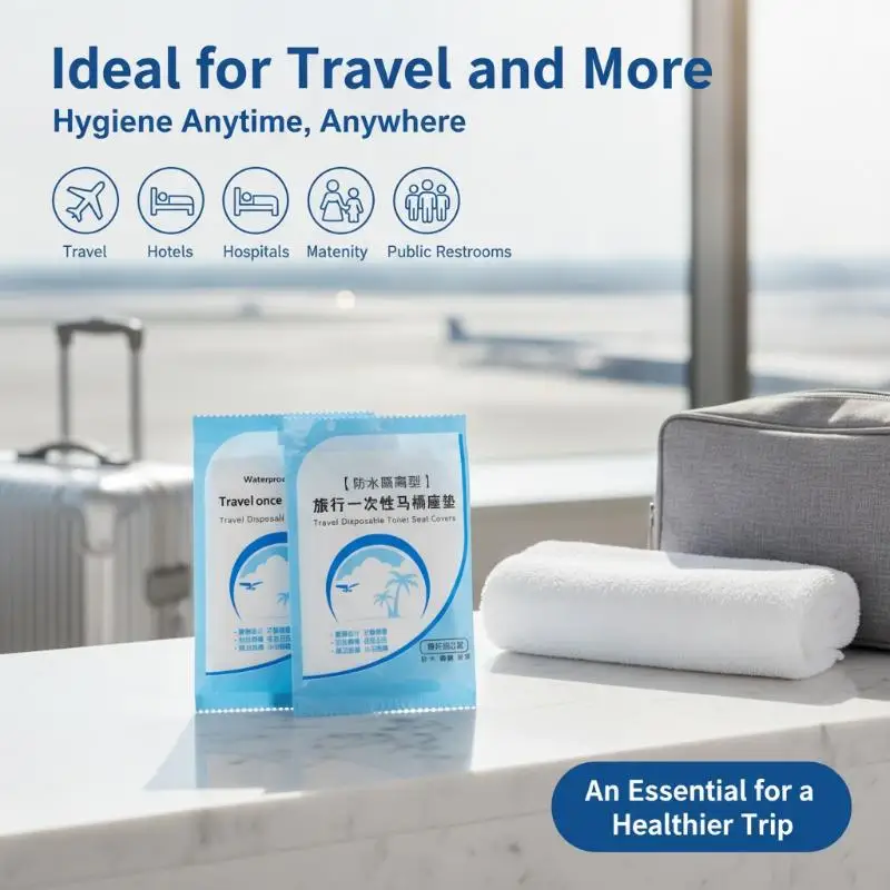 50/100pcs Disposable Toilet Seat Cover Mat Waterproof PVC Travel Toilet Liners Portable Travel Accessory