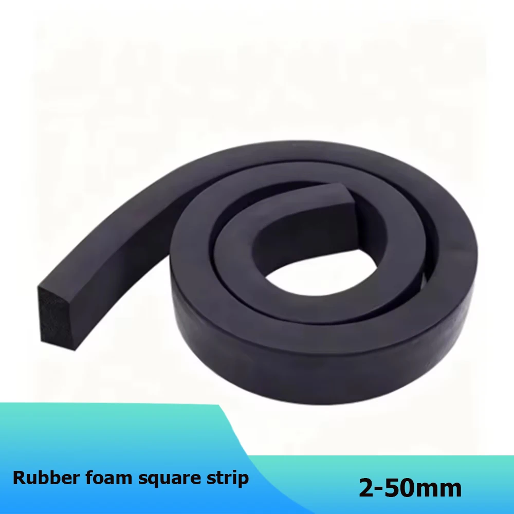 Black EPDM Rubber Foam Square Bar Sealing Strip 2/3/4/5/8/10/12/15/20/25/30/40/50mm Weather Stripping Waterproof Soundproof Dust