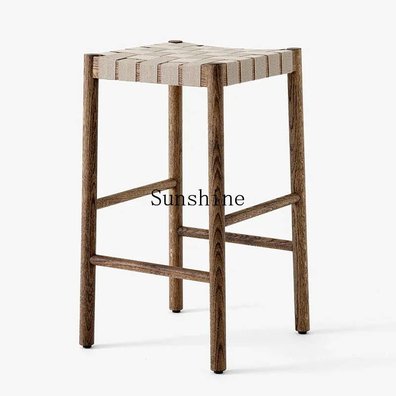 Smoked simple modern light luxury backrest Nordic dining table casual coffee hotel stool chair