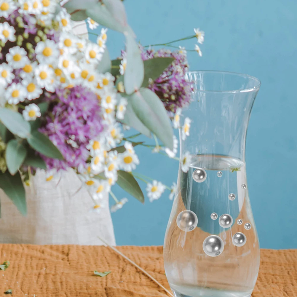 

110Pcs Decorative Pearls for Vases Faux Pearl Beads No Hole Filler Ornaments DIY Craft Wedding Cup Table Decor Vase