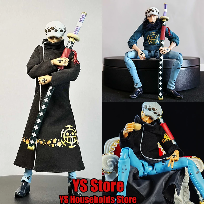 1/12 Trafalgar D. Water Law Anime hombre soldado Cosplay cuello largo sudaderas con capucha rompevientos abrigo juguetes accesorio para figura Shf