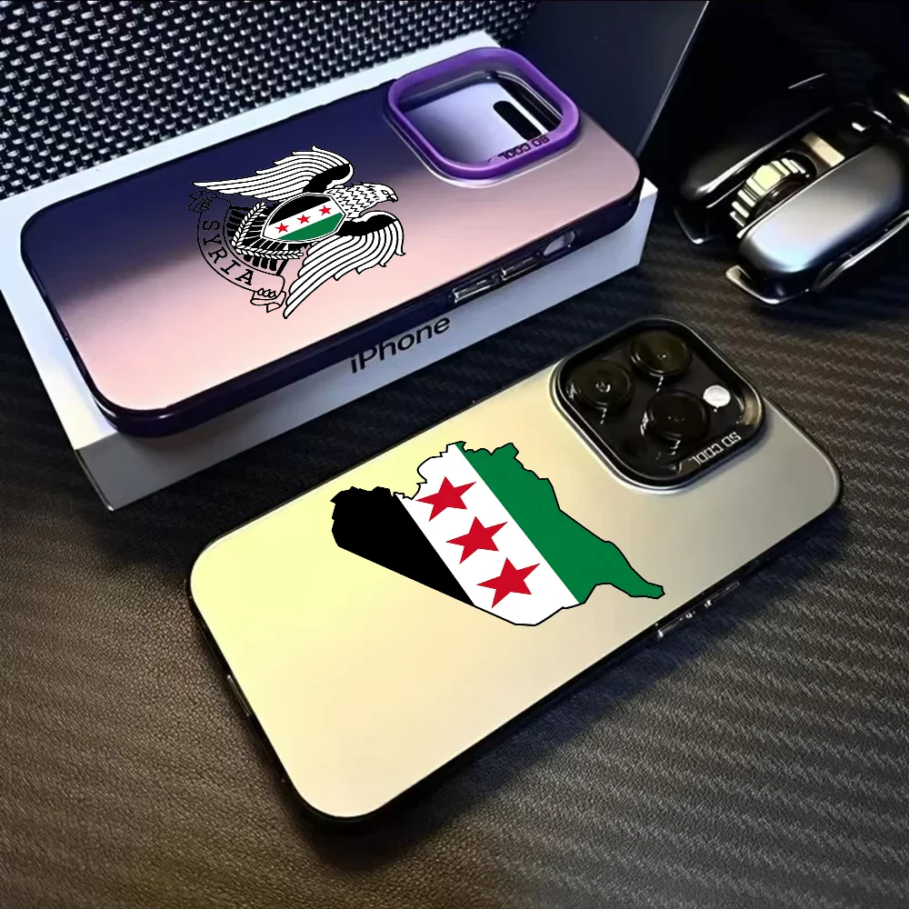 New Flag Of Syria 2025 Phone Case For IPhone 16 15 14 13 12 11 Pro Max Black Purple Matte Ultra-thin Soft Candy Abrazine Funda