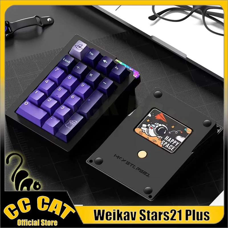 

Weikav Stars21 Plus Mechanical Keyboard Kit 3mode Numeric Keypad Kit Wireless Bluetooth Keypad Kit RGB Aluminum Hot Swap Gift