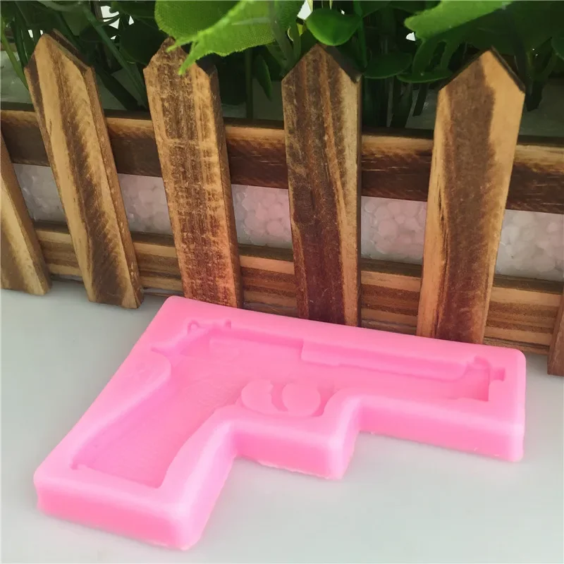 

DIY Pistol AK Gun Shape Fondant Soap 3D Cake Silicone Mold, Cupcake Jelly Candy Chocolate Decoration, Baking Tool Moulds