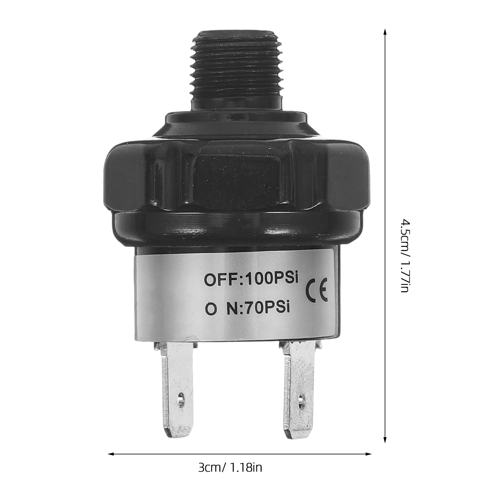 Luchtdrukschakelaar 70-100 Psi Npt1/8 Draad Voor Luchtcompressor Hoorn Trein Vervanging Compatibel Met 90-120 Psi Systemen