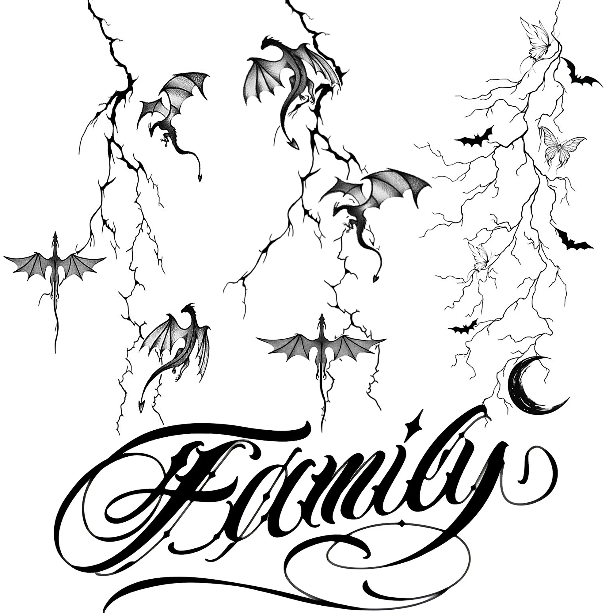 1 Sheet Dragon Spider Temporary Tattoos For Women Men Forearm Neck, Long Lasting Waterproof Realistic Temp Fake Tattoo Stickers