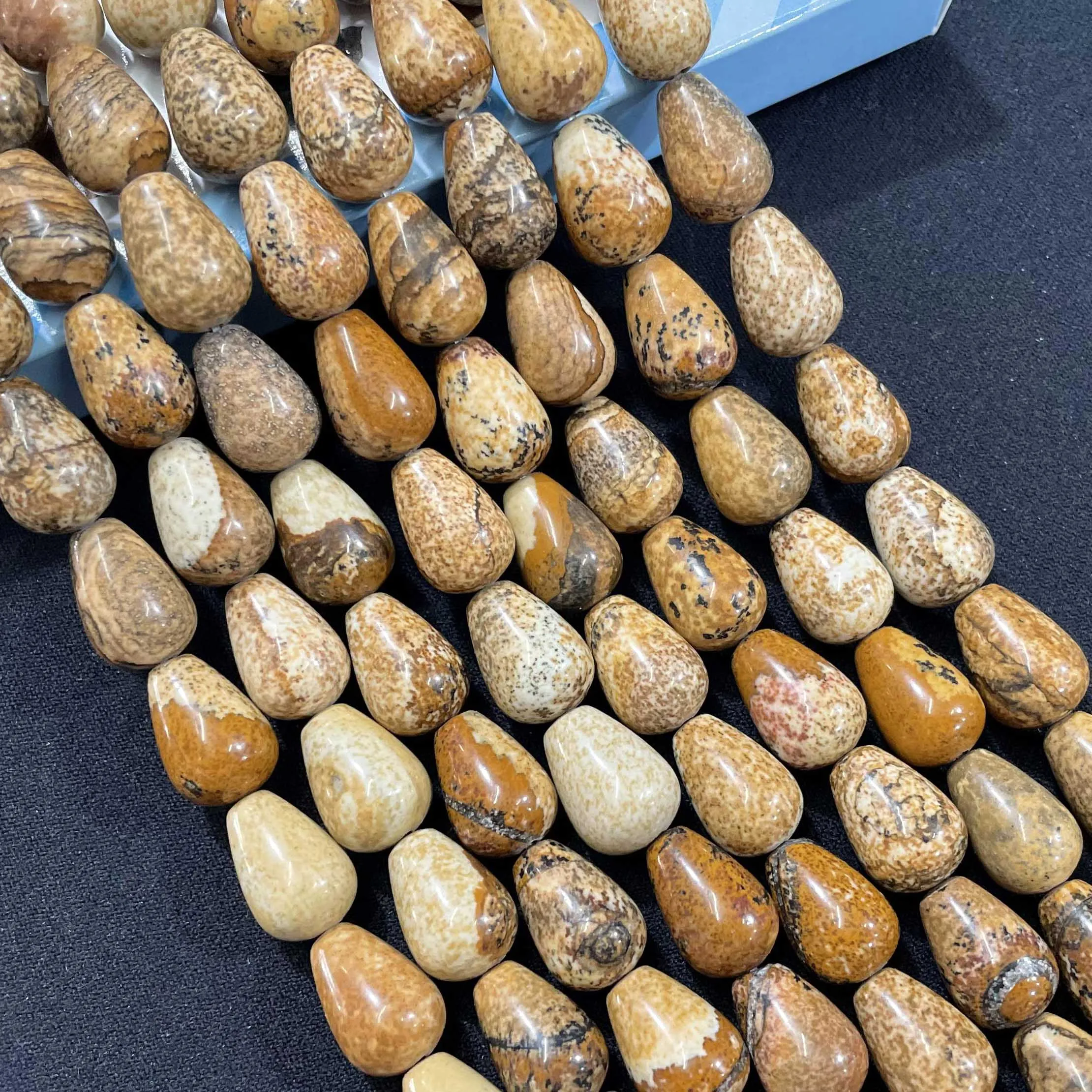 10X14MM Water Drop Natural Stone Agates Aventurine Quartz Chalcedony Loose Spacer Beads For Jewelry Make Diy Bracelet Necklace