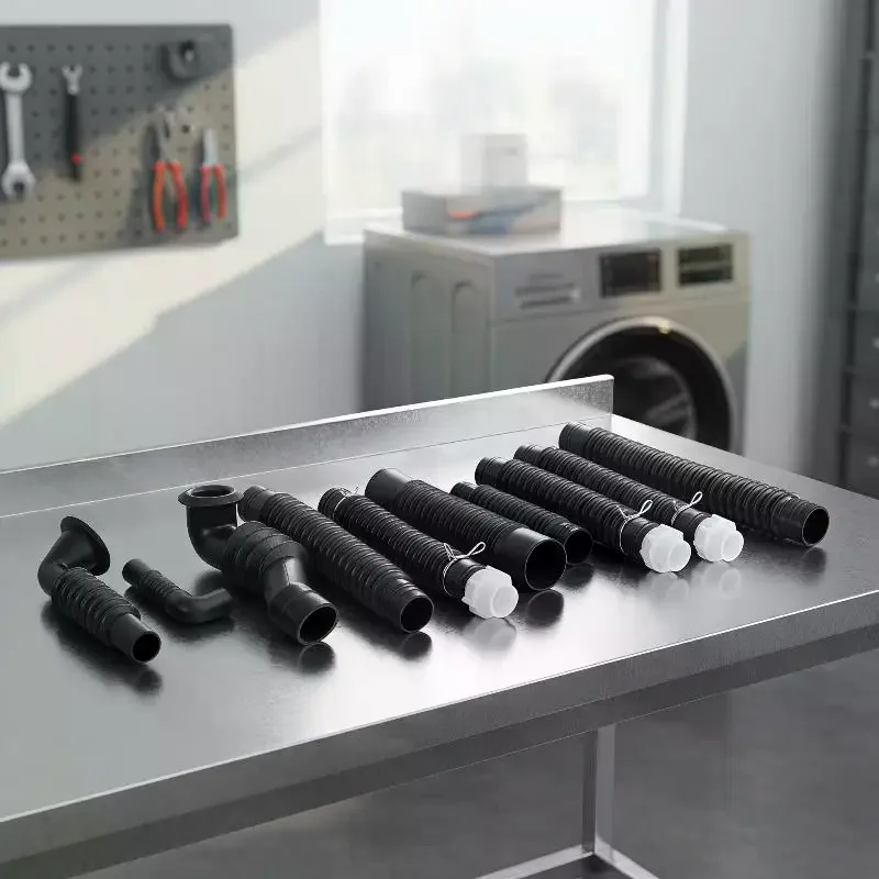 For Washing Machine Inner Drain Pipe Outlet Pipe Black With Extra Lining Flexible Rubber Hose Internal Connection Hose