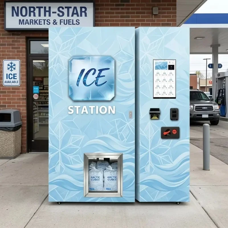 Outdoor Coin Operated Ice Vending Machine Bulk Self-service Commercial Automatic Ice Vending Machine