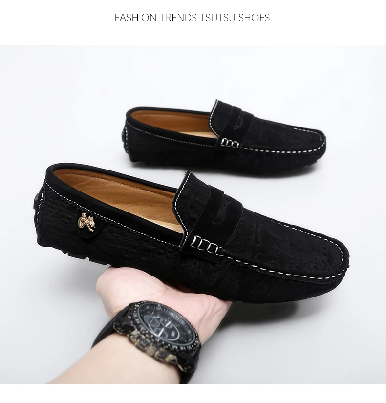 2025 Neues Modell Handgefertigte Loafer für Herren, Leichter Luxus Krokodilmuster Trendige Vielseitige Slip-On Freizeitschuhe, Unisex Fahr- und Modeschuhe – Detail 14